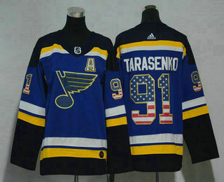Youth St. Louis Blues #91 Vladimir Tarasenko Blue With A Patch 2017-2018 Hockey Stitched NHL Jersey
