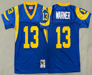 Youth St Louis Rams #13 Kurt Warner Blue 1999 Throwback Jersey