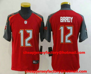 Youth Tampa Bay Buccaneers #12 Tom Brady Red 2020 Vapor Untouchable Stitched NFL Nike Limited Jersey