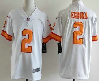 Youth Tampa Bay Buccaneers #2 Emeka Egbuka Limited White Throwback Vapor Jersey