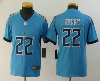 Youth Tennessee Titans #22 Derrick Henry Nike Light Blue New 2018 Vapor Untouchable Limited Jersey