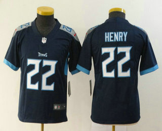 Youth Tennessee Titans #22 Derrick Henry Nike Navy Blue New 2018 Vapor Untouchable Limited Jersey