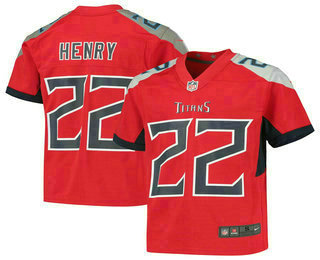 Youth Tennessee Titans #22 Derrick Henry Red 2019 Inverted Legend Printed NFL Nike Limited Jersey