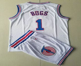 Youth The Movie Space Jam #1 Bugs White Soul Swingman Basketball Jersey Short Suits