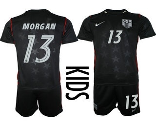 Youth USA National Team #13 Alex Morgan Away Navy 2026 World Cup Soccer Jersey Suit