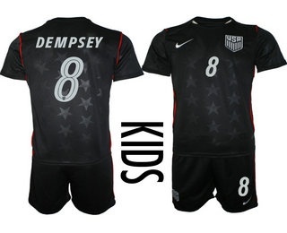 Youth USA National Team #8 Clint Dempsey Away Navy 2026 World Cup Soccer Jersey Suit