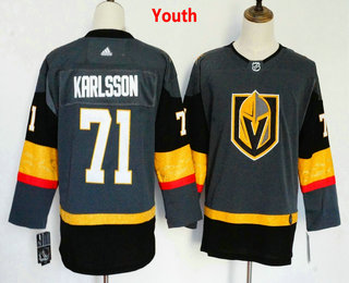 Youth Vegas Golden Knights #71 William Karlsson Gray 2017-2018 Hockey Stitched NHL Jersey