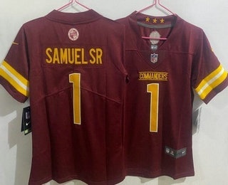 Youth Washington Commanders #1 Deebo Samuel Sr Limited Red Vapor Jersey