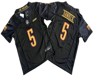 Youth Washington Commanders #5 Jayden Daniels Limited Black FUSE Vapor Jersey