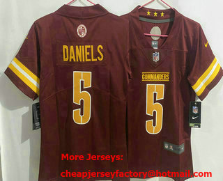 Youth Washington Commanders #5 Jayden Daniels Limited Red Vapor Jersey