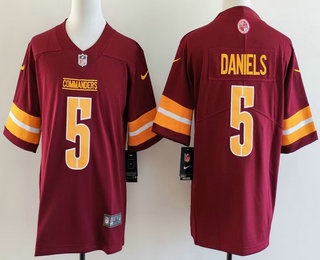 Youth Washington Commanders #5 Jayden Daniels Limited Red Vapor Jersey