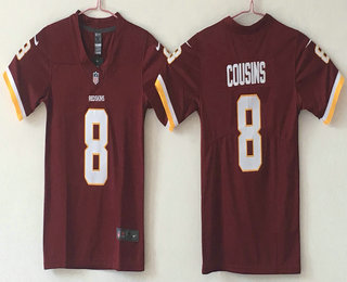 Youth Washington Redskins #8 Kirk Cousins Burgundy Red 2017 Vapor Untouchable Stitched NFL Nike Limited Jersey