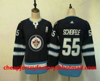 Youth Winnipeg Jets #55 Mark Scheifele Blue 2017-2018 Hockey Stitched NHL Jersey