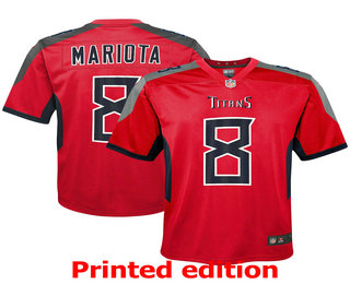 YouthTennessee Titans #8 Marcus Mariota Red 2019 Inverted Legend Printed NFL Nike Limited Jersey